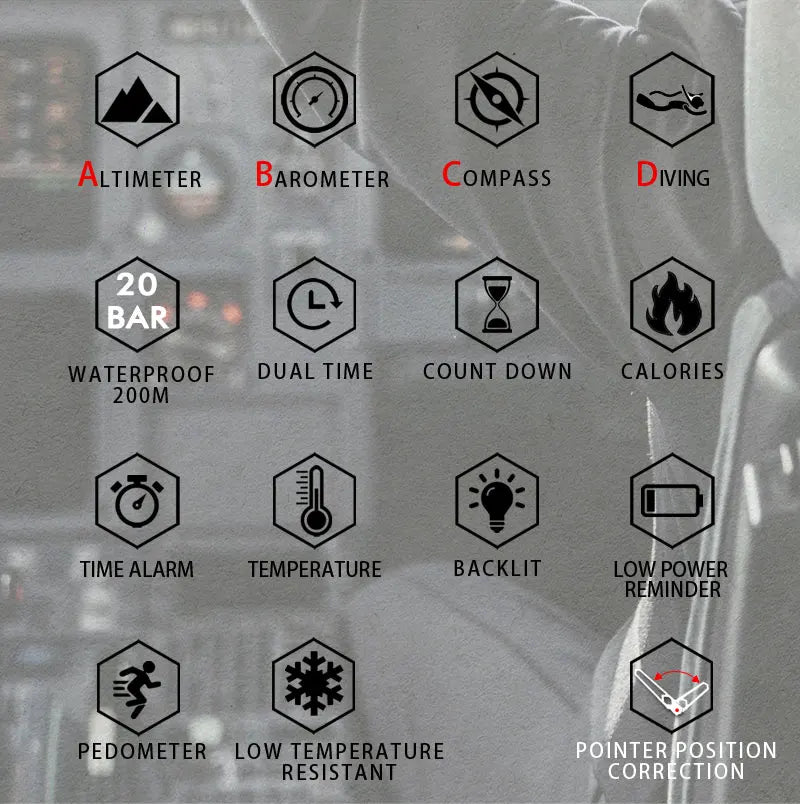 NORTH EDGE GAVIA 2 Outdoor Aviation-Styled Dive Watch