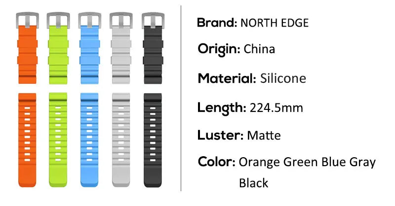NORTH EDGE 24mm Color Replacement Watch Band