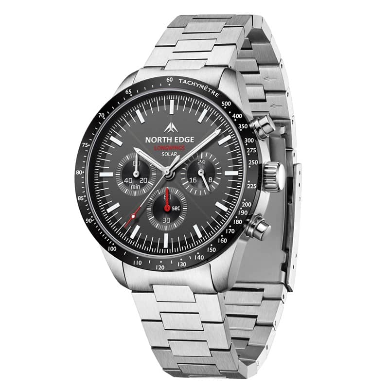 NORTH EDGE LONGWINGS Solar-Powered Pilot Watch