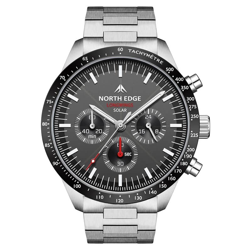 NORTH EDGE LONGWINGS Solar-Powered Pilot Watch