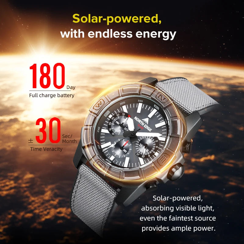 NORTH EDGE BLAZE Solar-Powered Tactical Watch