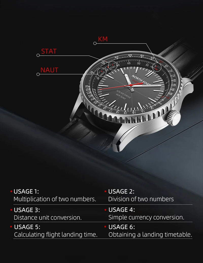 NORTH EDGE EVOQUE 3 Solar-Powered Pilot Watch