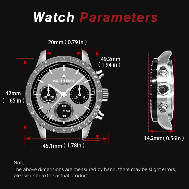 NORTH EDGE LONGWINGS Solar-Powered Pilot Watch